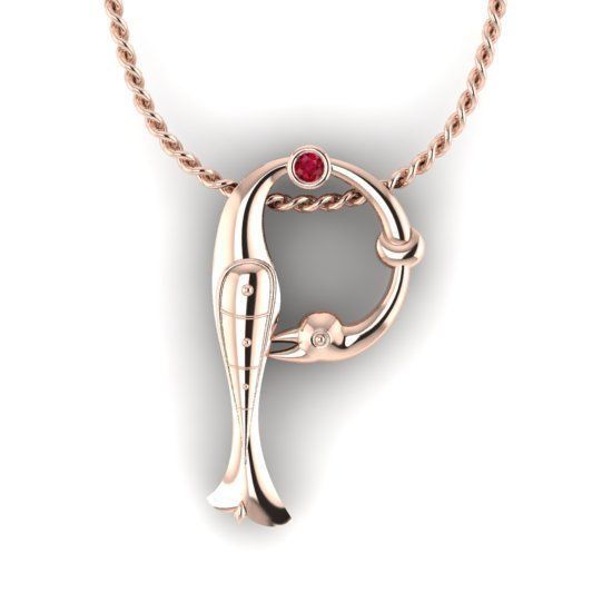 Alphabet Latin P 3D print model_15