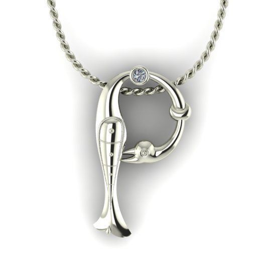 Alphabet Latin P 3D print model_17