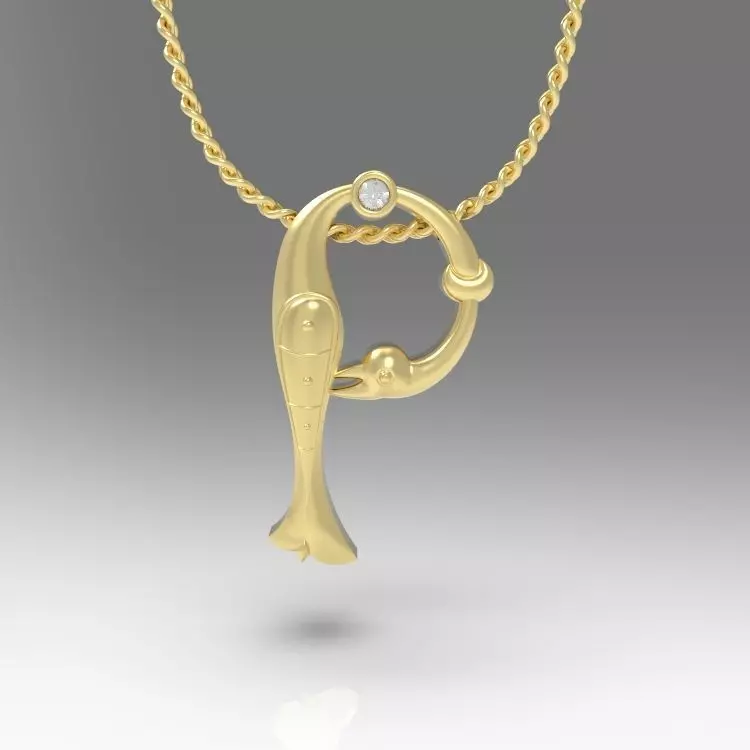 Alphabet Latin P 3D print model_0