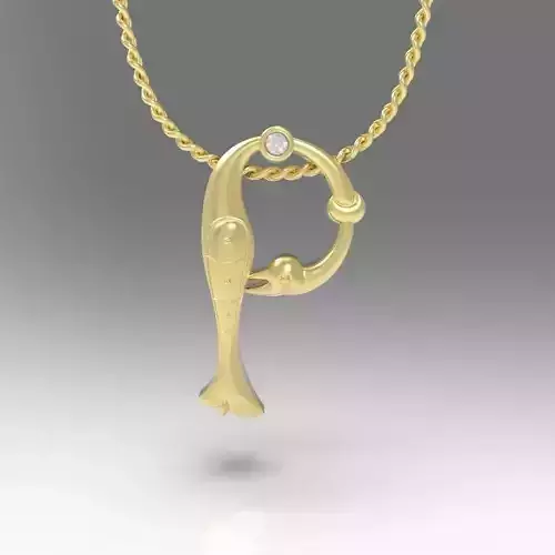 Alphabet Latin P 3D print model