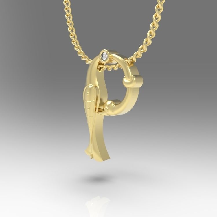 Alphabet Latin P 3D print model_5