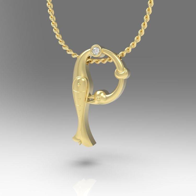 Alphabet Latin P 3D print model_4