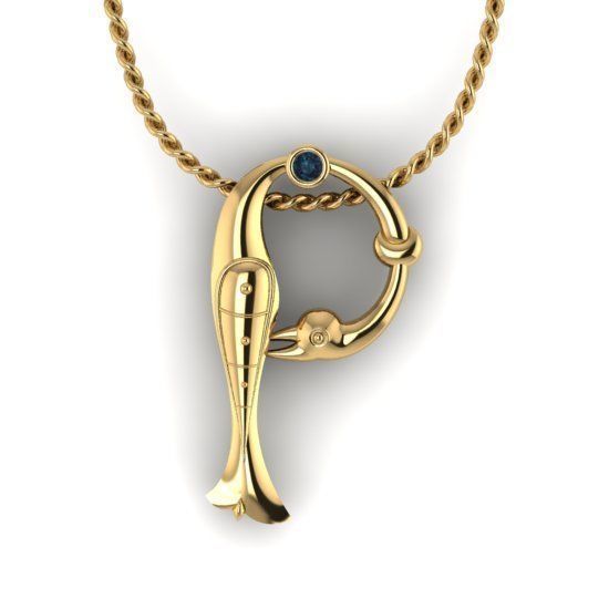 Alphabet Latin P 3D print model_19