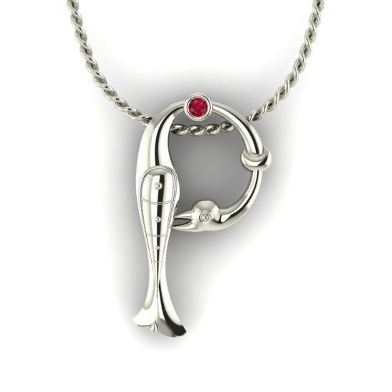 Alphabet Latin P 3D print model_18