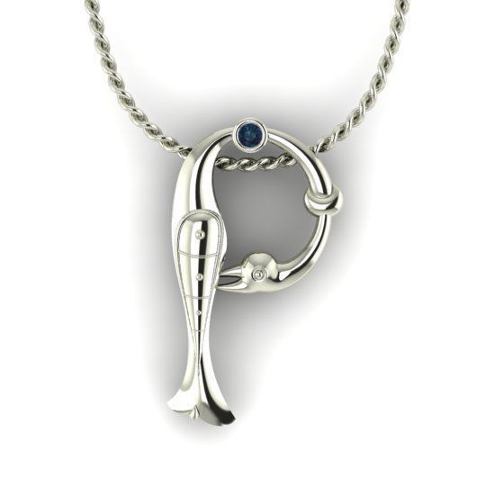 Alphabet Latin P 3D print model_16