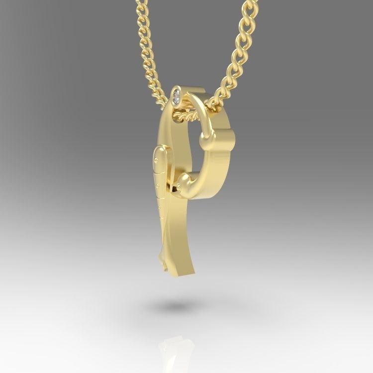 Alphabet Latin P 3D print model_6