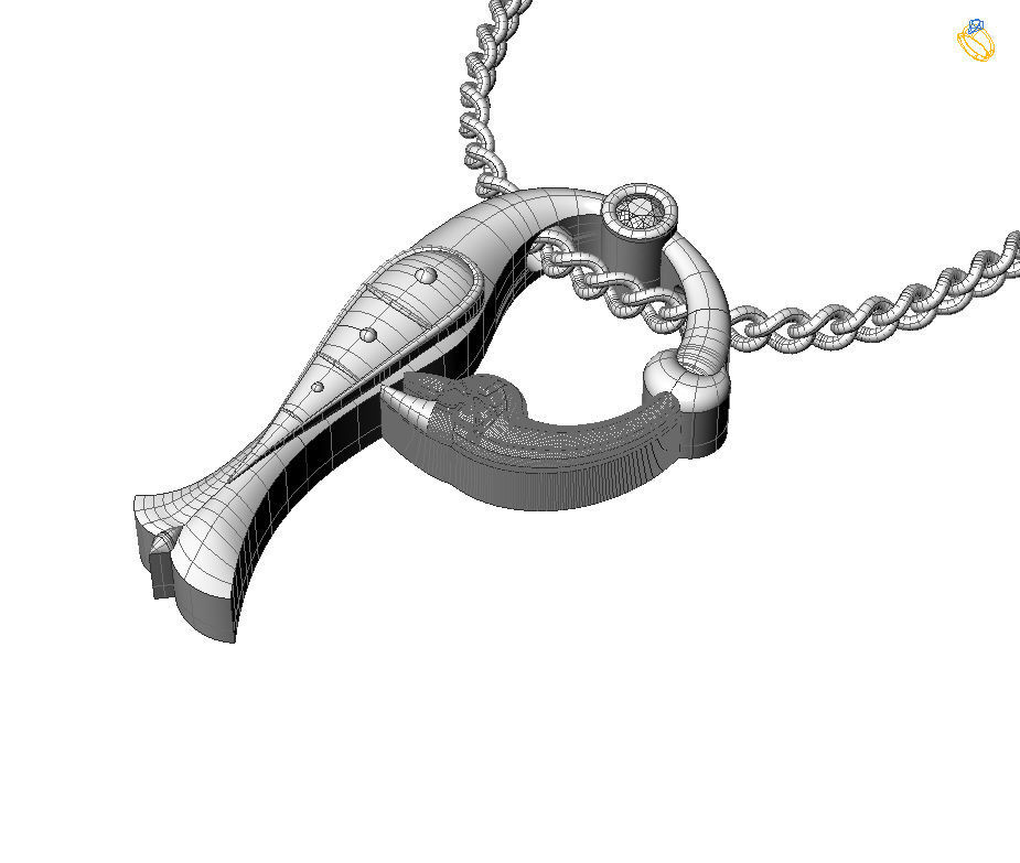 Alphabet Latin P 3D print model_2