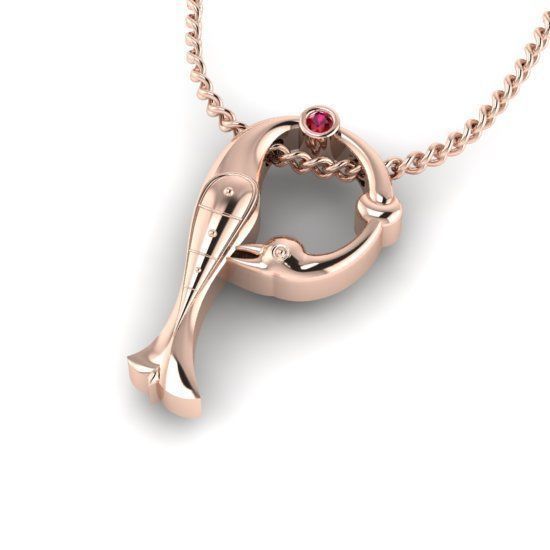 Alphabet Latin P 3D print model_24