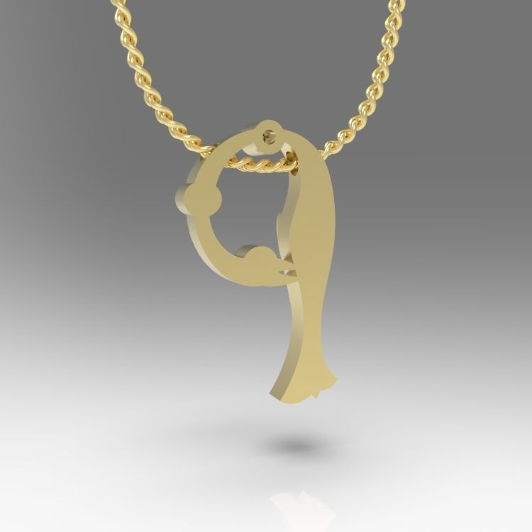 Alphabet Latin P 3D print model_11