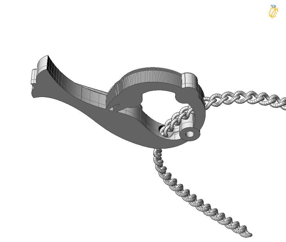 Alphabet Latin P 3D print model_3