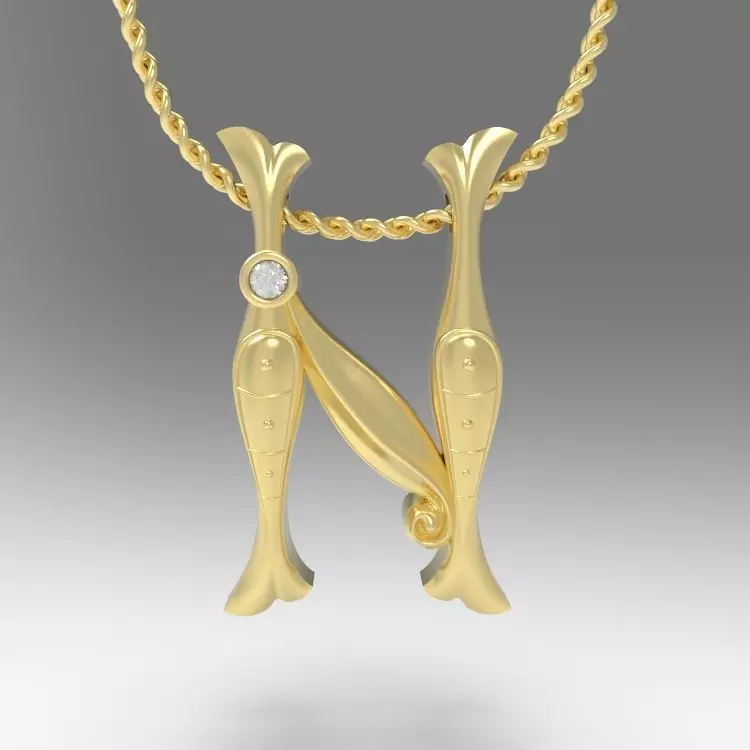 Alphabet Latin N 3D print model_0