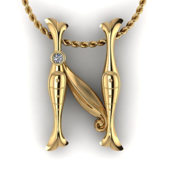 Alphabet Latin N 3D print model_20