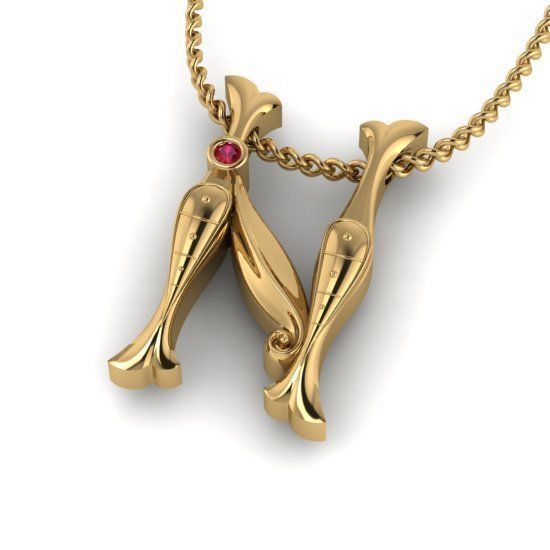 Alphabet Latin N 3D print model_30