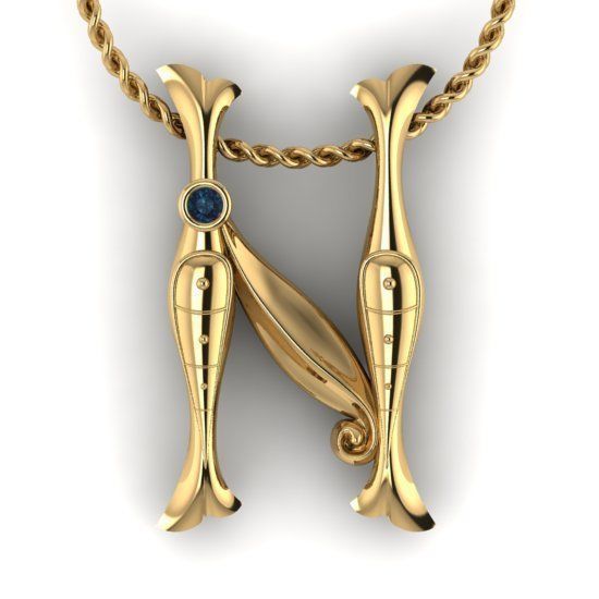 Alphabet Latin N 3D print model_19