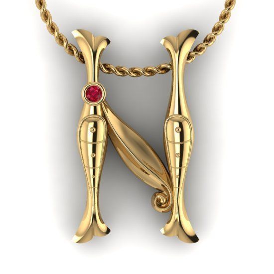 Alphabet Latin N 3D print model_21