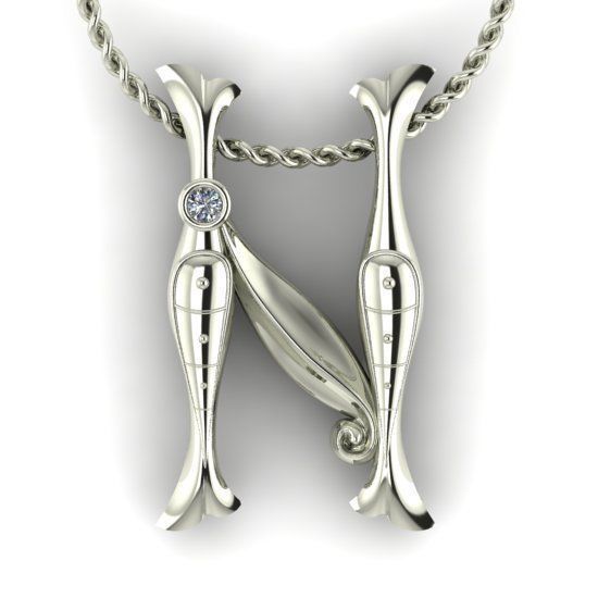 Alphabet Latin N 3D print model_17