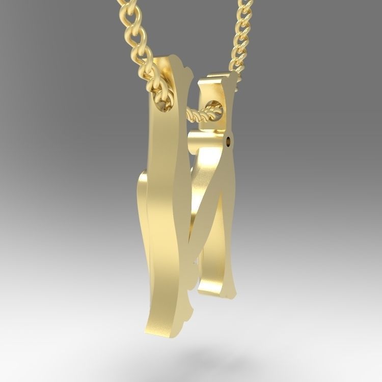 Alphabet Latin N 3D print model_9