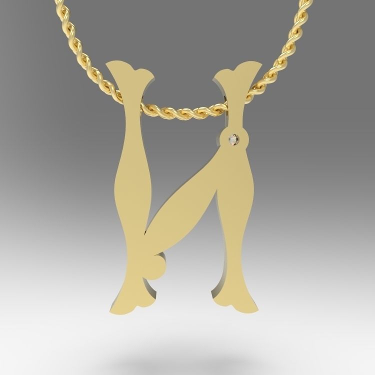 Alphabet Latin N 3D print model_12