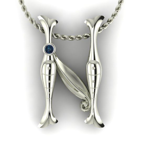 Alphabet Latin N 3D print model_16