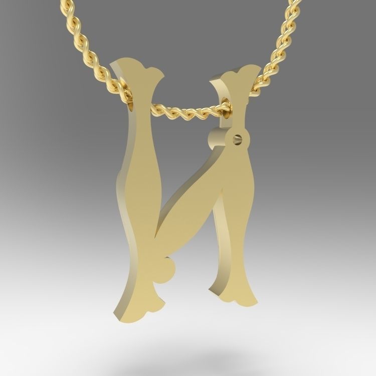 Alphabet Latin N 3D print model_11