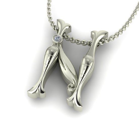 Alphabet Latin N 3D print model_26