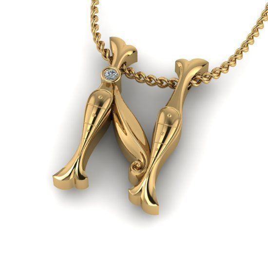 Alphabet Latin N 3D print model_29