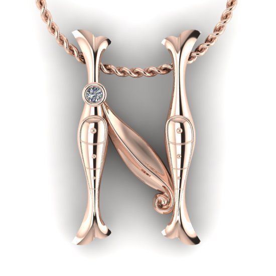 Alphabet Latin N 3D print model_14