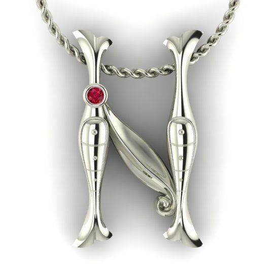 Alphabet Latin N 3D print model_18