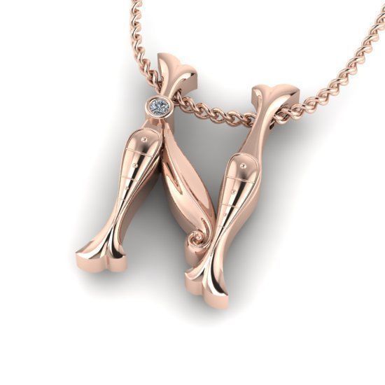 Alphabet Latin N 3D print model_23