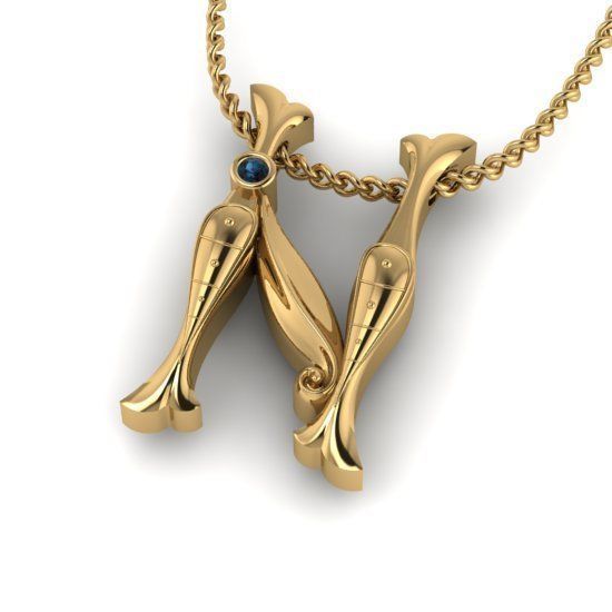 Alphabet Latin N 3D print model_28