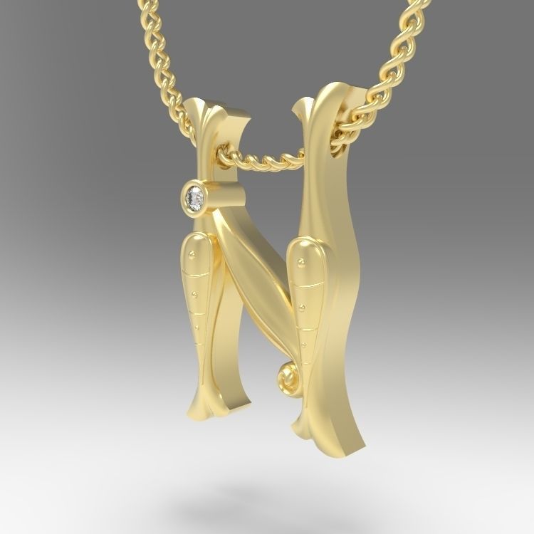 Alphabet Latin N 3D print model_5