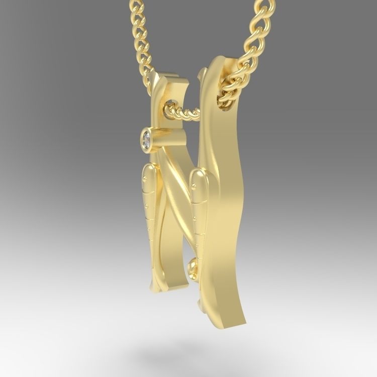 Alphabet Latin N 3D print model_6