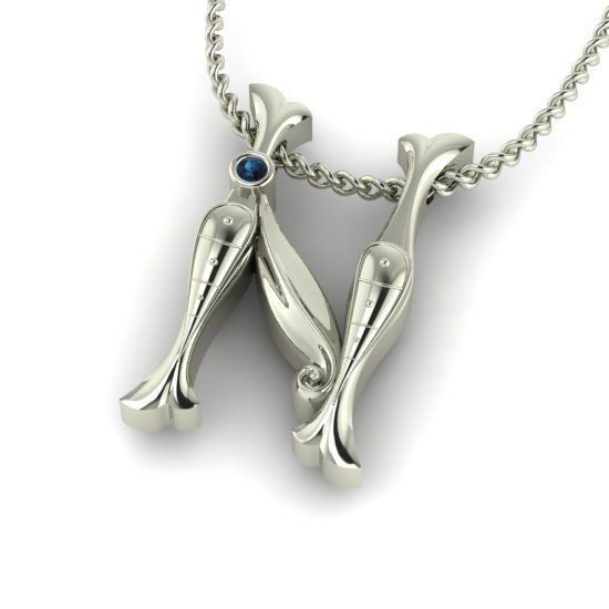 Alphabet Latin N 3D print model_25