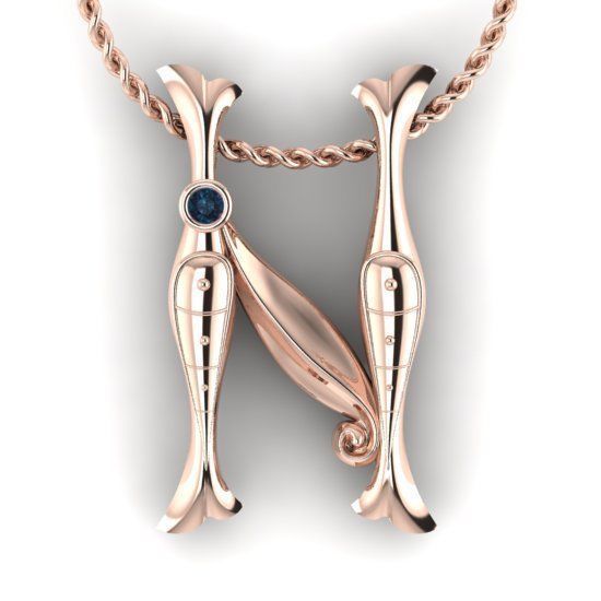 Alphabet Latin N 3D print model_13