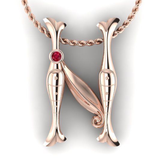 Alphabet Latin N 3D print model_15