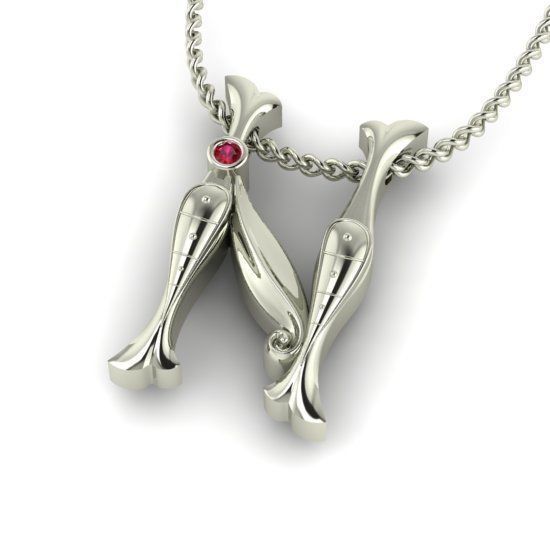 Alphabet Latin N 3D print model_27