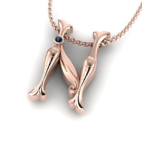 Alphabet Latin N 3D print model_22