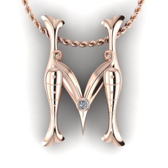 Alphabet Latin M 3D print model_14