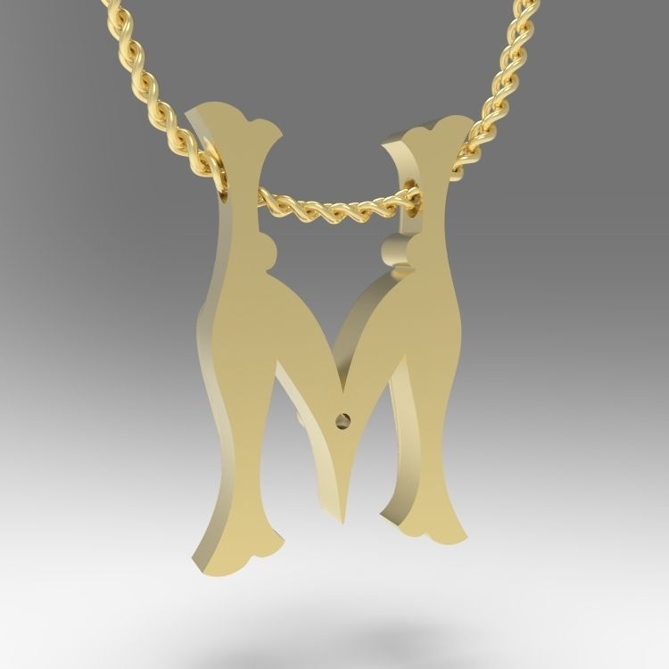 Alphabet Latin M 3D print model_11