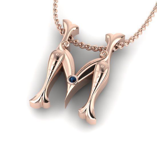 Alphabet Latin M 3D print model_22