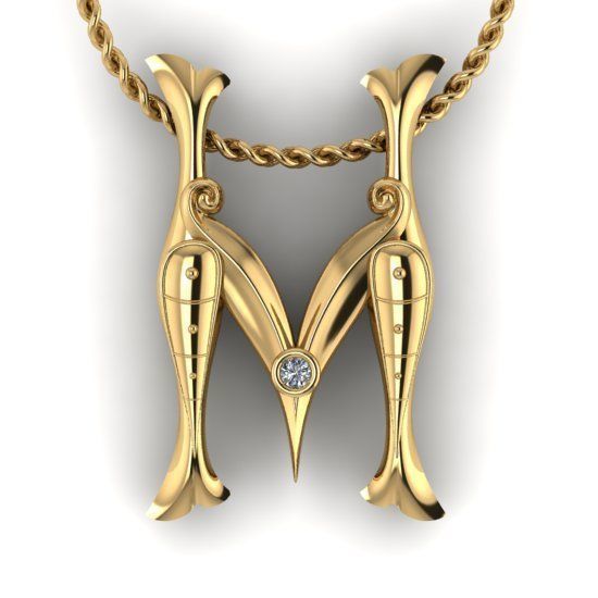 Alphabet Latin M 3D print model_20