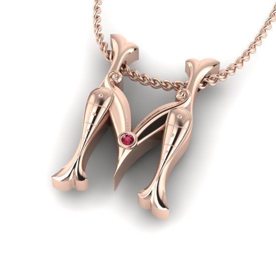 Alphabet Latin M 3D print model_24