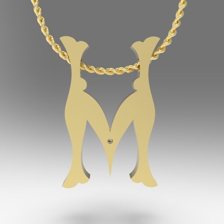 Alphabet Latin M 3D print model_12