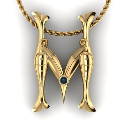 Alphabet Latin M 3D print model_19