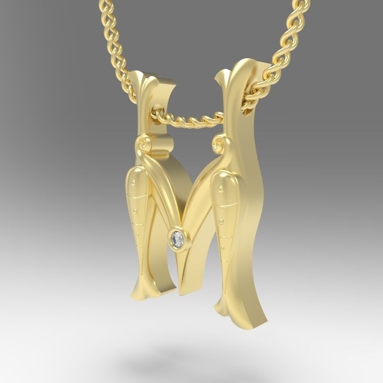 Alphabet Latin M 3D print model_5