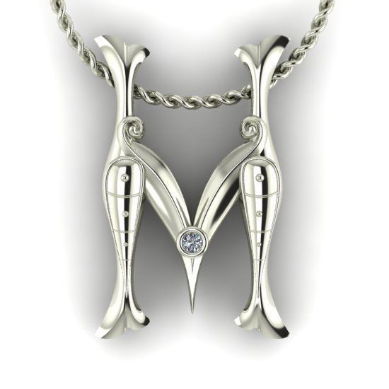 Alphabet Latin M 3D print model_17