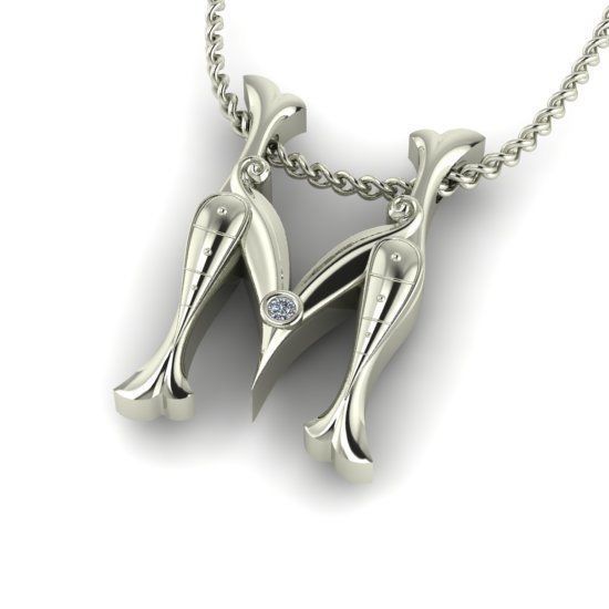 Alphabet Latin M 3D print model_26