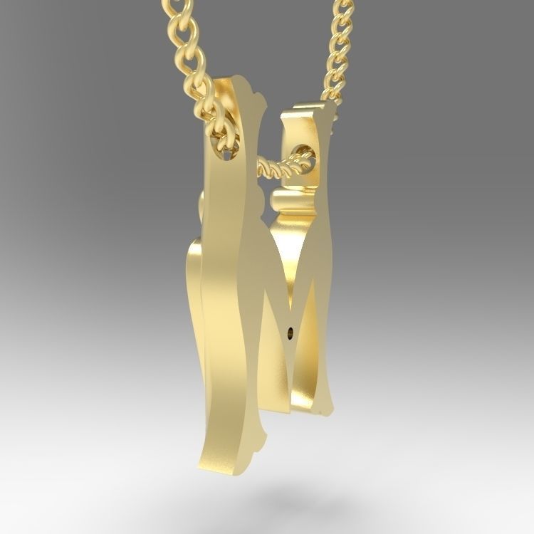 Alphabet Latin M 3D print model_9