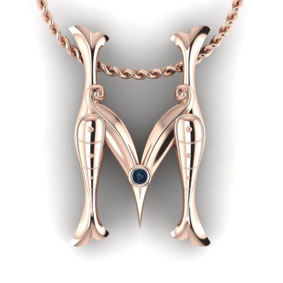 Alphabet Latin M 3D print model_13