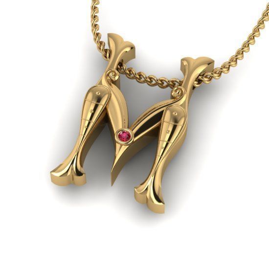 Alphabet Latin M 3D print model_30